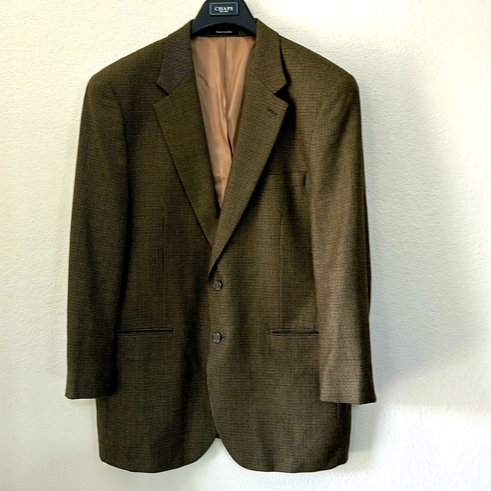 Chaps Men’s Brown Tweed Botton Front Coat. Tags have been removed, Never Worn.